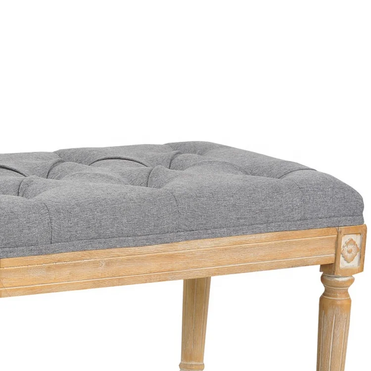 Home Stool Ottoman Upholstered Modern Bed Shoe Solid Wood Living Room Bedroom Seating coffee table Wooden Long Bench Chair