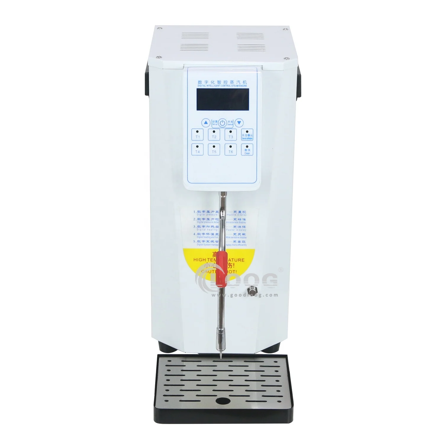 Best Electric Steam Milk Frother Machine Factory Wholesale Price LED Display Commercial Fully Automatic Milk Steamer