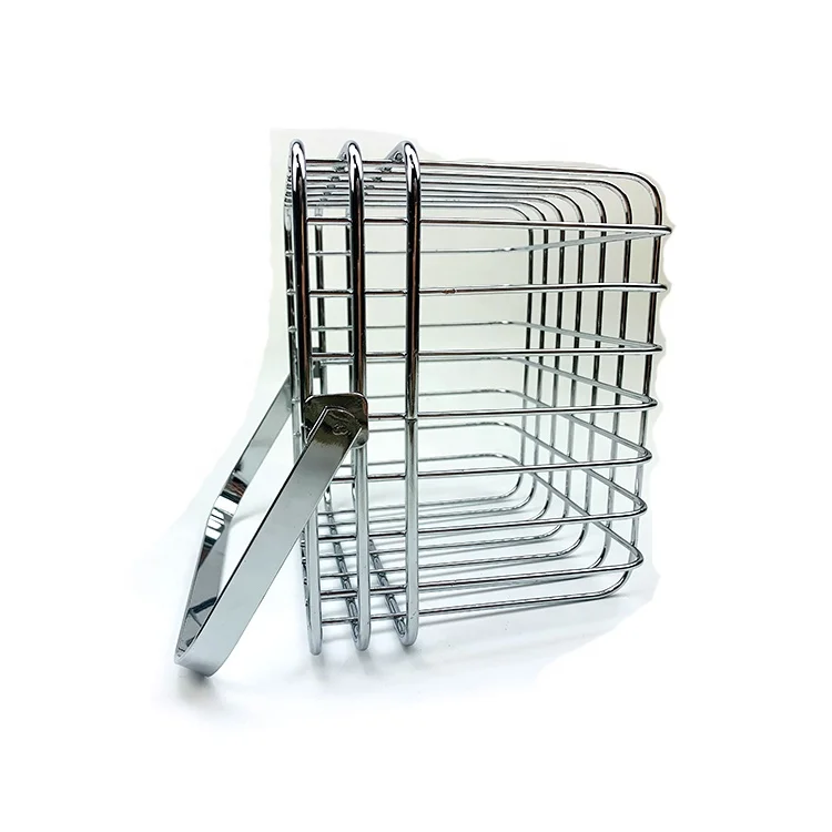 Metal wire iron tote shopping basket kitchen storage basket with handle