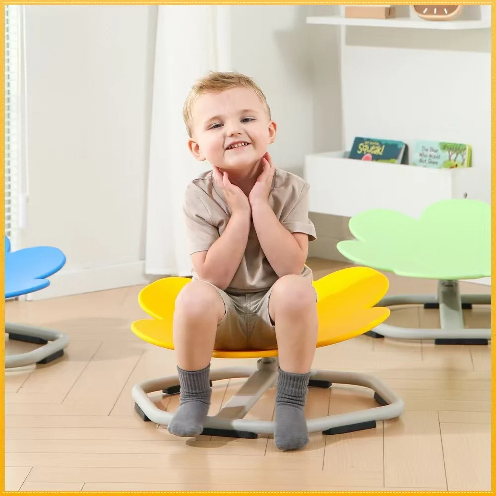 Kids Sensory Swivel Chair Sensory Toy Chair for Autism Training Body Coordination Exercise Made of Durable Plastic Petal Shape