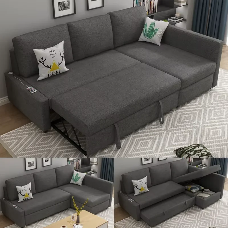 Оптовая продажа функциональная L-образная гостиная диван-кровать мебель с хранением для домашнего центра