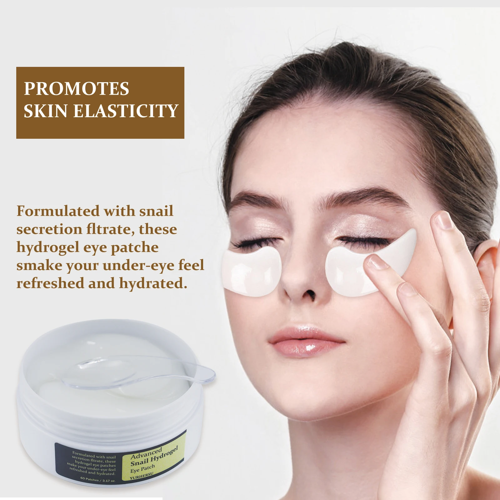 OEM Cosmetic Skin Care Collagen Under Eye Patches Anti-wrinkle Dark Circle Glitter Snail Eye Mask Patch