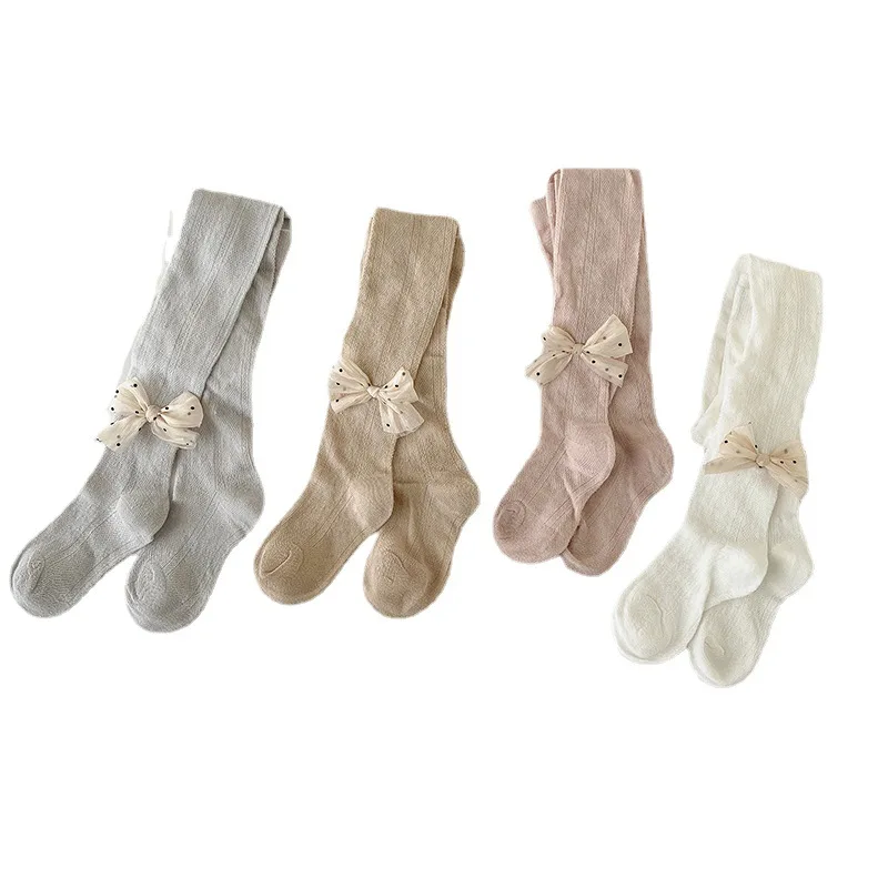 Mosquito - Proof Children Pantyhose Net Hollow  Baby Stockings Girl Pantyhose Tights With Bowknot