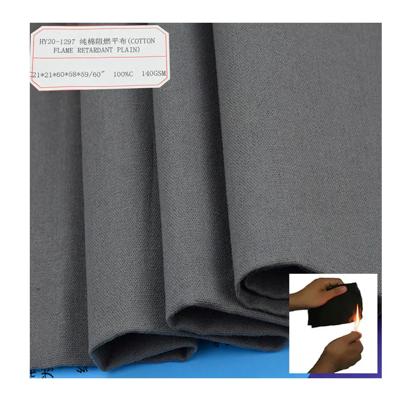 Factory directly sell  flame retardant plain anti static fabric Customized workwear material 100% cotton fabric