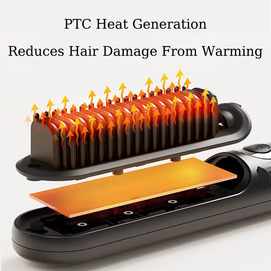 Wireless straightening comb negative ions do not hurt hair curling iron straightener splint dual purpose electric comb fluffy