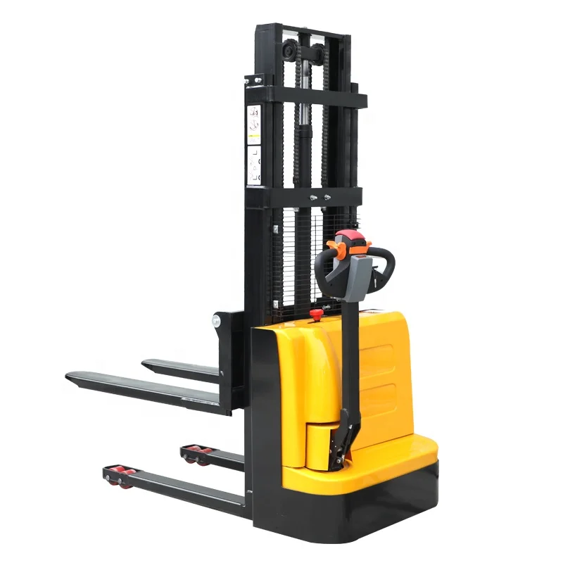 electric pallet stacker semi fully walkie manual hand hydraulic straddle reach lift truck forklift jack lifter 1.5ton automatic