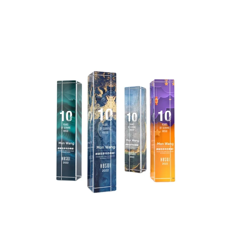 Manufacturers Direct Custom Crystal Glass Cube Trophy Champions League Award Souvenirs