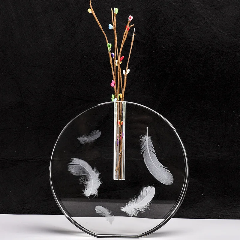 ADL Flower Vase Cylinder Vase Small Glass Tall Glass Ornaments For Home Decor Glass Wedding Giveaway Gifts Europe American Wall