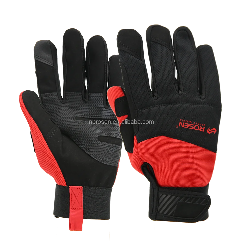 Wholesale Soft Elastic Impact Screen Touch Custom Logo Anti-Slip Dot Palm Construction Mechanic Safety Work Gloves