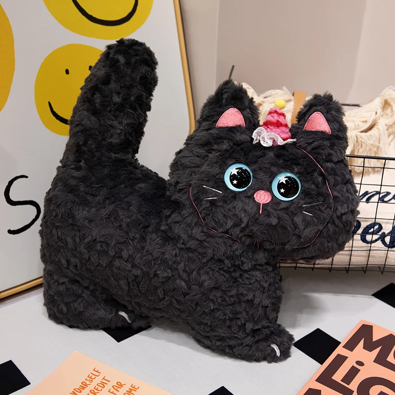 Cute stuffed cat plush doll toy birthday gifts cartoon soft biscuit cat plush throw pillow