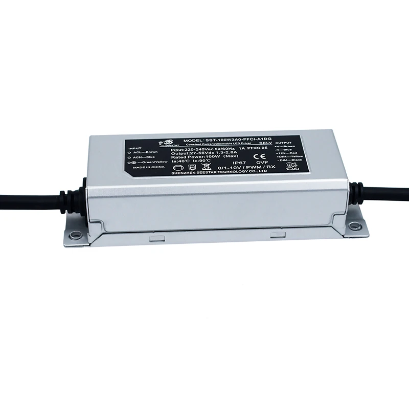 Seestar 150 Вт с регулируемой яркостью 0-10 В PWM IP67 светодиодный драйвер High PF> 0 95 водонепроницаемый уличный прожектор 3 1 умный