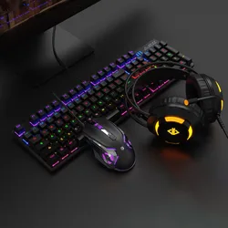 AJAZZ 100% Mechanical Keyboard Mouse and Headset High-quality Combination of Backlit Gaming kit Suitable for Gamers