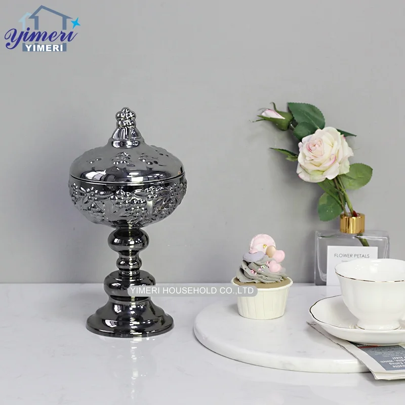 OEM ODM Luxury Unique Large Storage Jar Vintage Fancy Round Glass Candy Jars With Lids