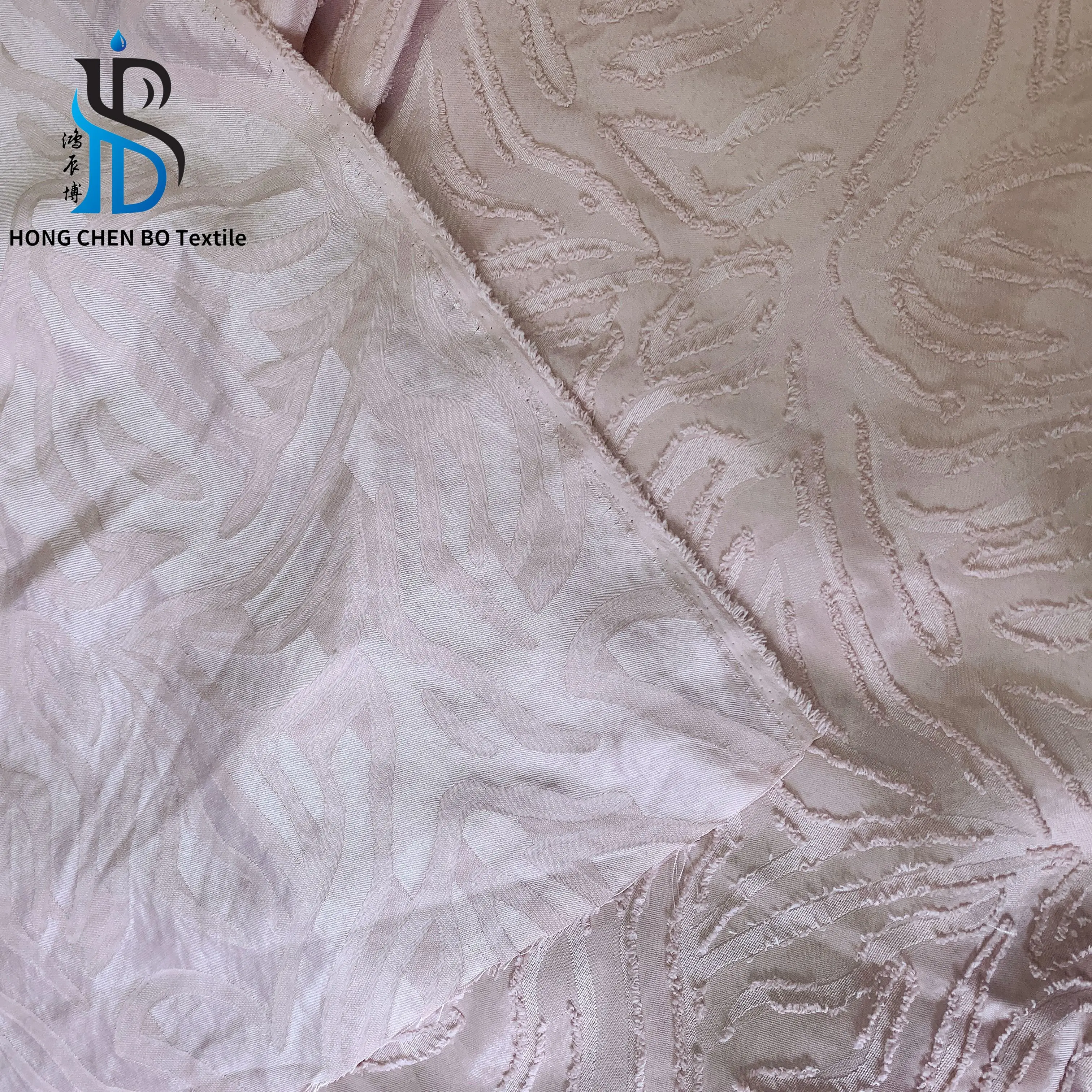 Breathable Soft Irregular stripe pattern polyester dobby jacquard fabric cut flower chiffon for maxi dress