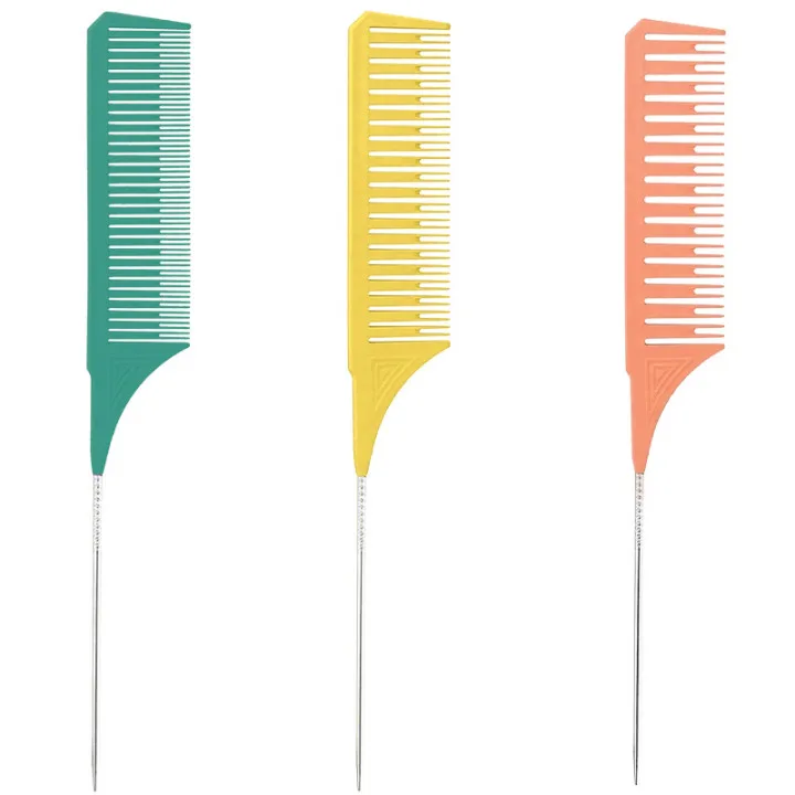 3 Sizes Premium Highlighting Comb Set Professional Weaving Styling With Rat Tail