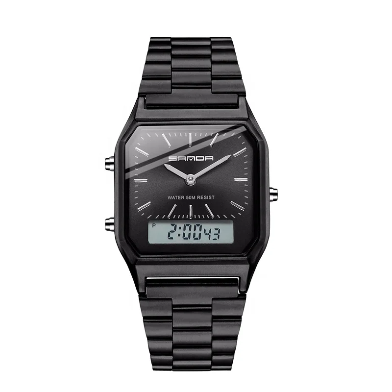 Hot Sale SANDA 747 Fashion Quartz Digital Watch Rectangle Personalized Sports Digital Watches Clock