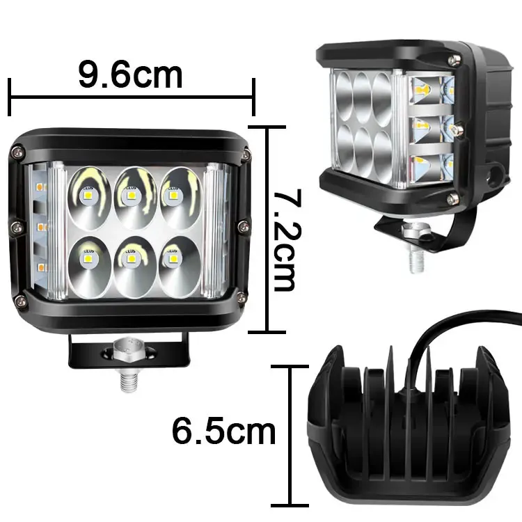 12v 24v two color Offroad Lighting Auto Driving Working Lights Truck Car Two Rows 4inch 72W car led work light