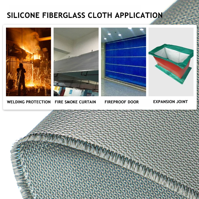 Wholesale Double Sides Or One Side Silicone Coated Fiber Glass Cloth Fabric