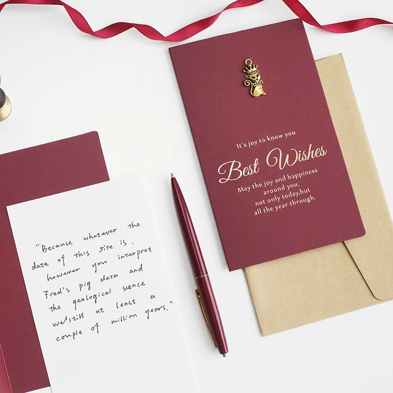 Greeting Gift Card And Envelope Pack Happy Birthday cards Thanksgiving Paper Craft Mothers Day Thank You Cards Custom With Logo