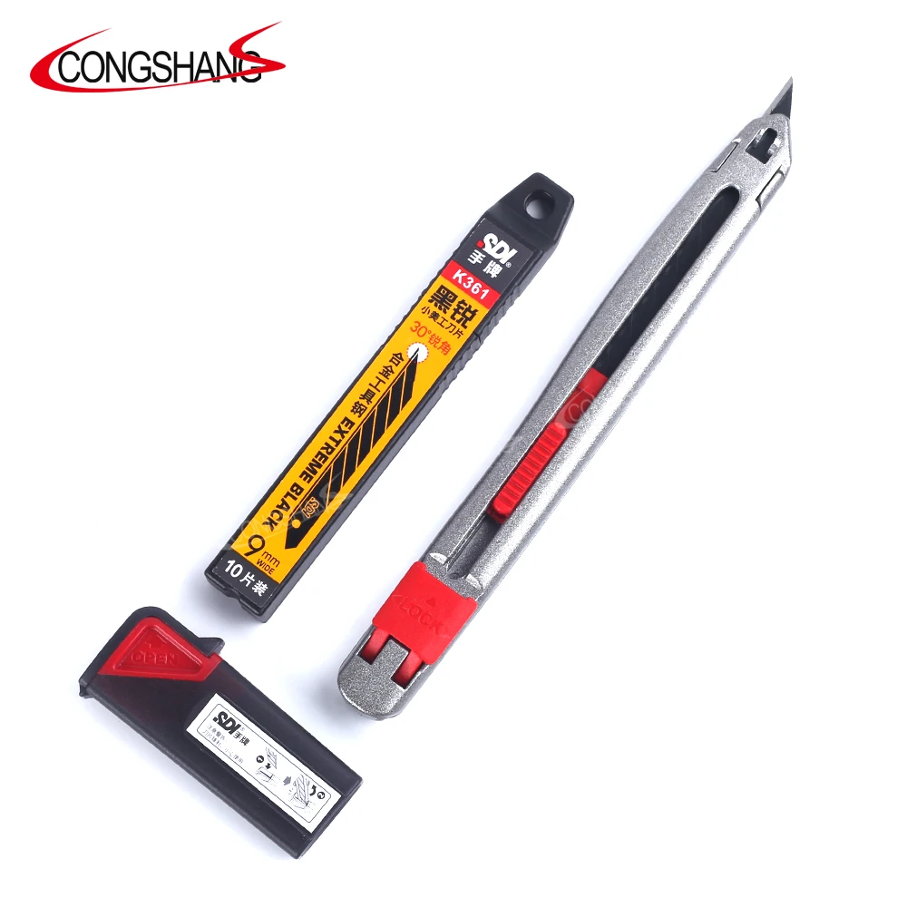 High Grade zinc alloy heavy duty cutter knife 9mm utility knife