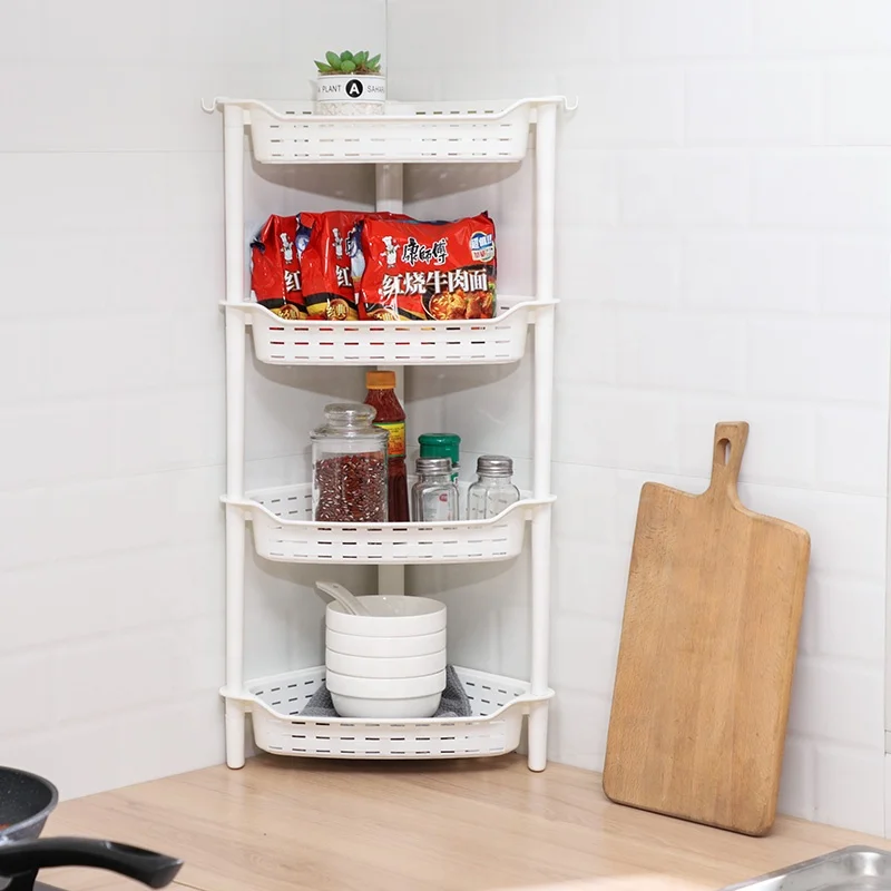 
household plastic rack rattan shape plastic shelf bedroom storage rack 