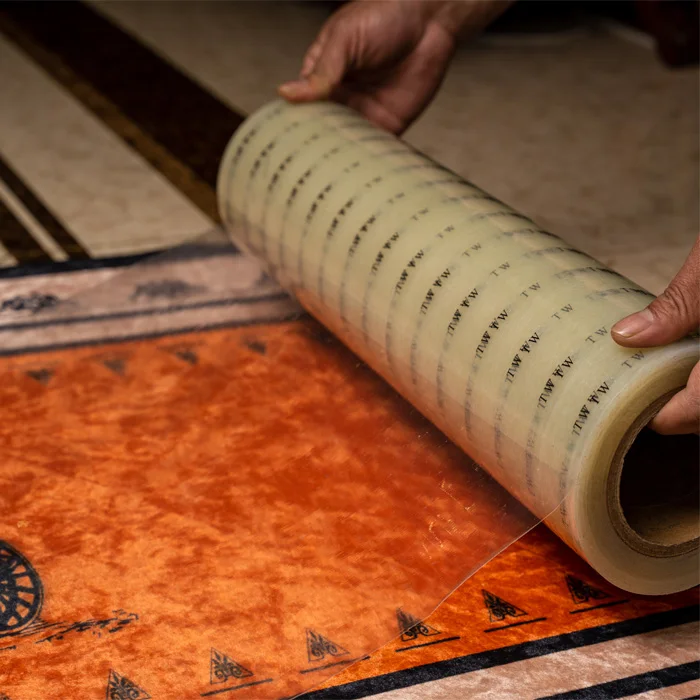 Auto Carpet Adhesive Protective Film Perforation Line Must Remove Printing 21 Inch PE Soft