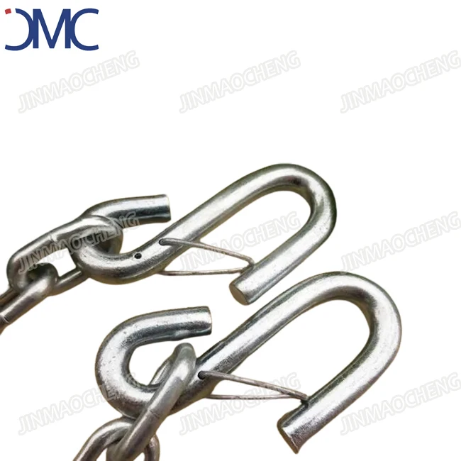 Factory Supply US Standard Transport Chain Galvanized Safety Trailer Chain With S Hooks Each End