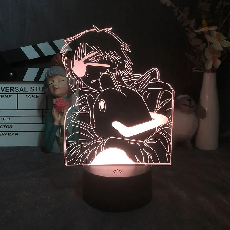 3d Led Anime Chainsaw Man Pochita Bedroom Decoration Night Light Kids Birthday Gift Manga Chainsaw Man Led Night Lamp