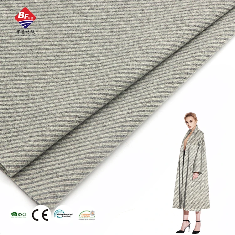 Wholesale 75%polyester 10%rayon 15%wool knit 590gsm anti pilling soft fleece fabric for women winter coat