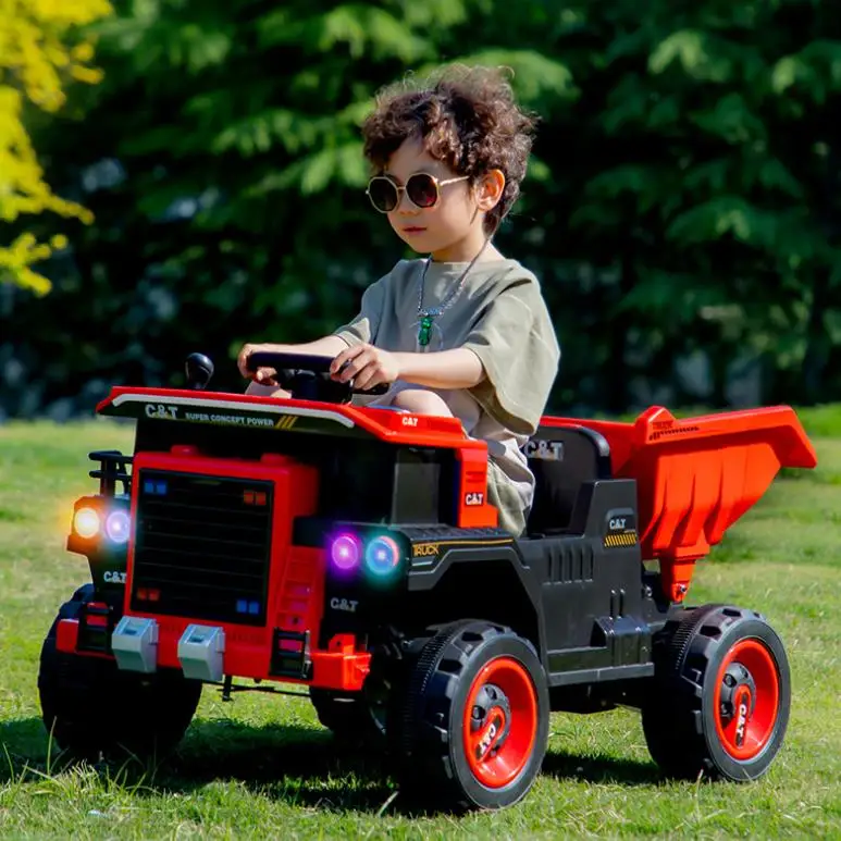 Factory Cheap ride on Car Toy Excavator Baby Boy Sliding Electric Trolley Toy Car Can Make Birthday Gift