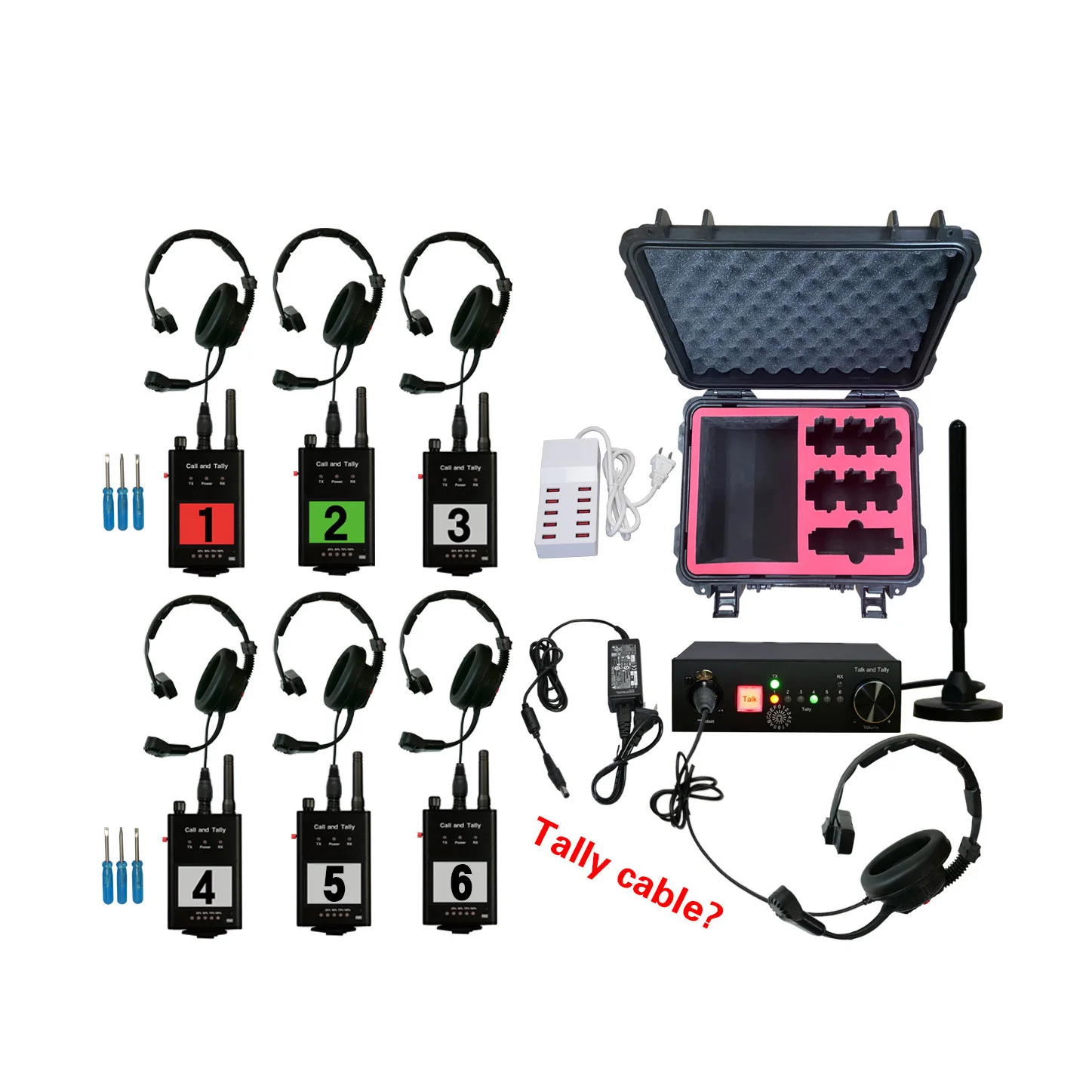 Factory Direct Sales Professional 2000m Accurate Duplex 6 Channels 1 M/E Advanced Panel Intercom Wireless Tally