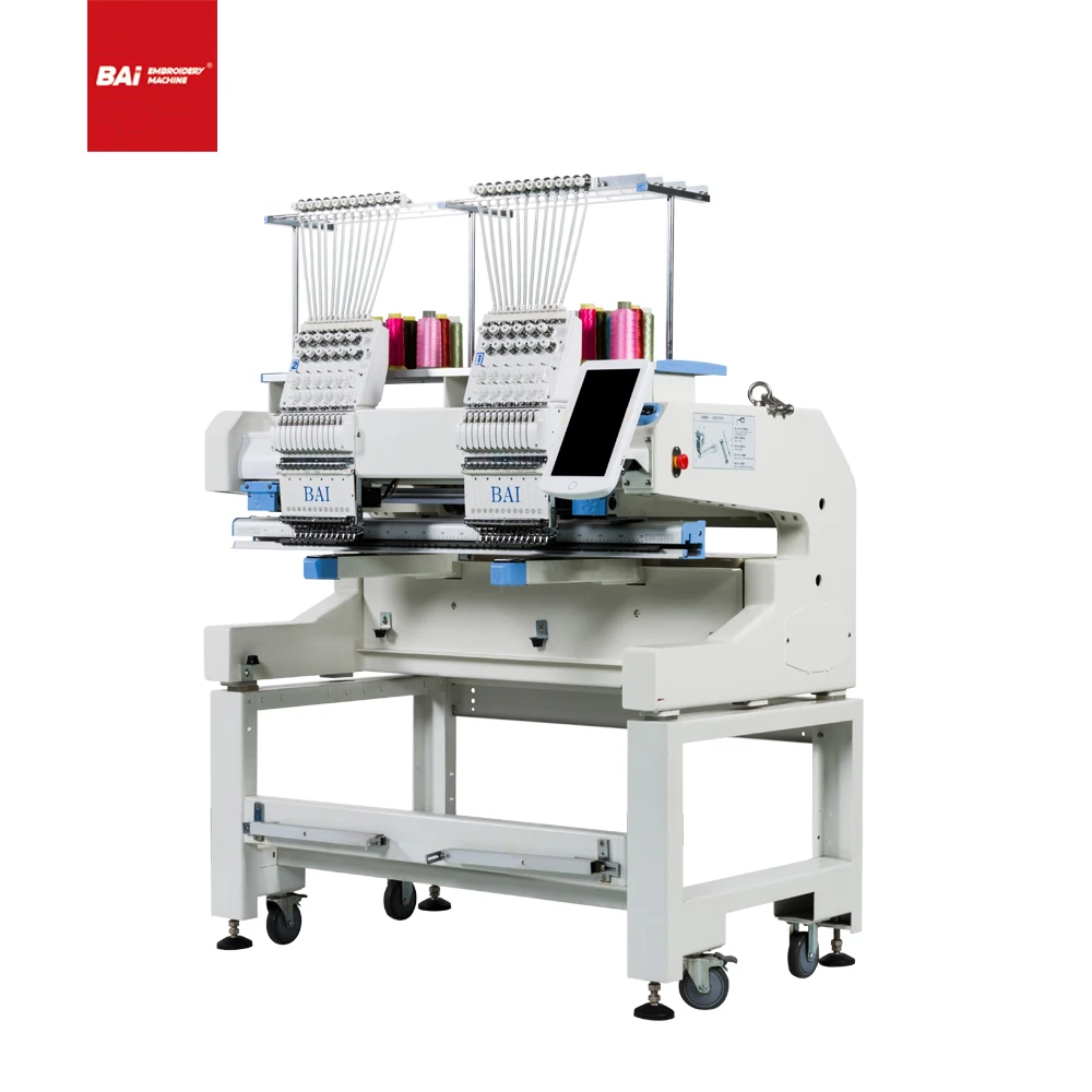 
The most popular well-known high-speed 2 head 12-needle multifunctional computerized embroidery machine 