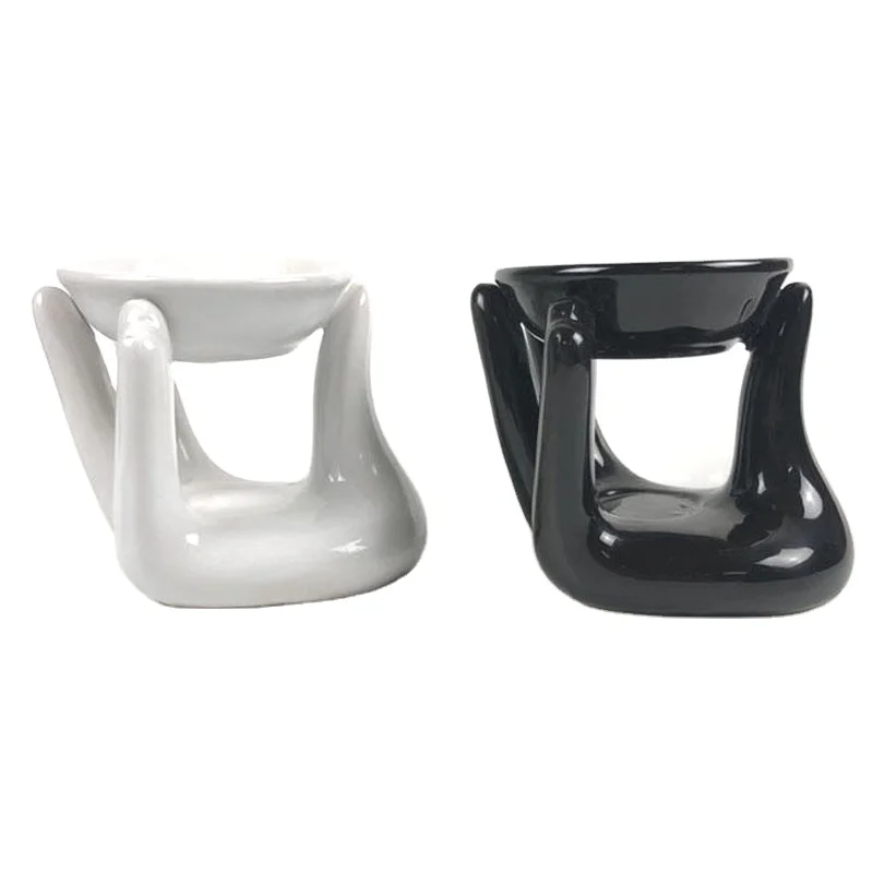 Ywbeyond Home Decoration Buddha Hand oil burner Ceramic Tealight Candle Holder Essential Oil Incense Burner Wax Warmer