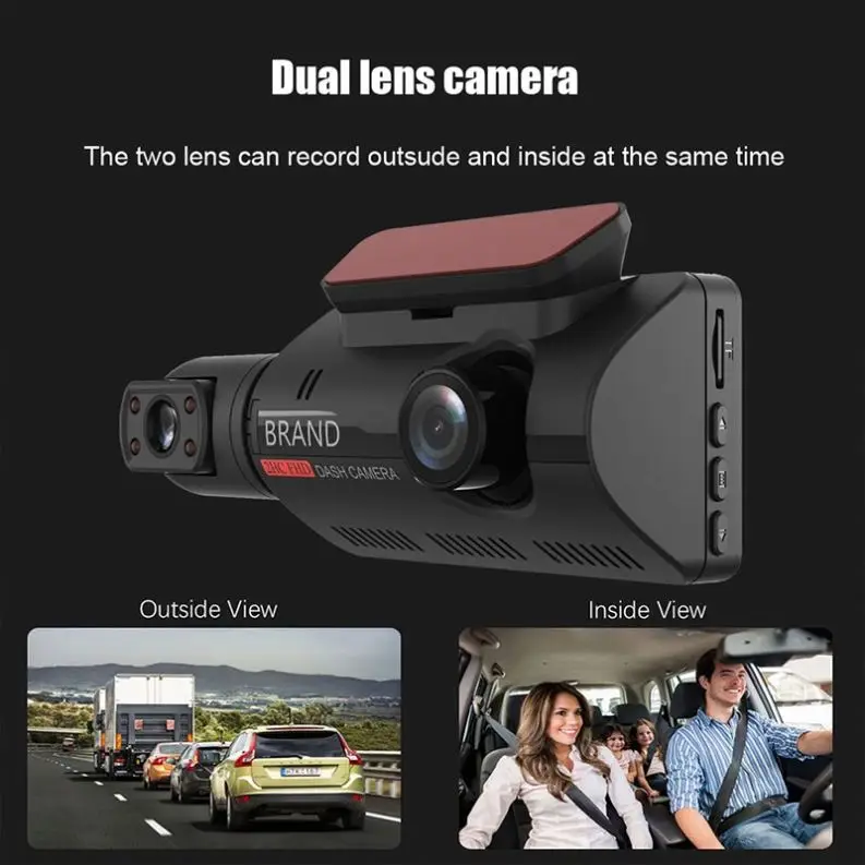 WiFi Car DVR Video Recorder with Dual HD 1080P Front & Rear Cameras 2 Lenses Wide Angle Night Vision Dash Cam