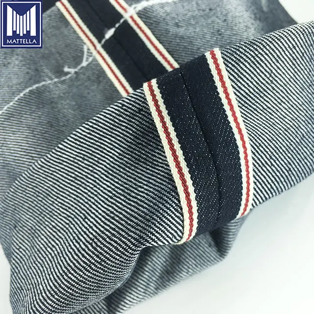 Low wholesale price small quantity japanese stretch twill denim fabric selvedge raw denim