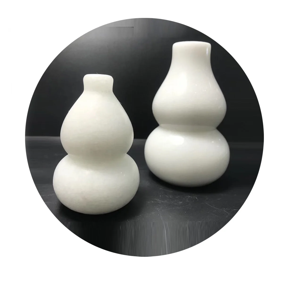 Wholesale high quality natural white marble  jade  gourd for home decoration