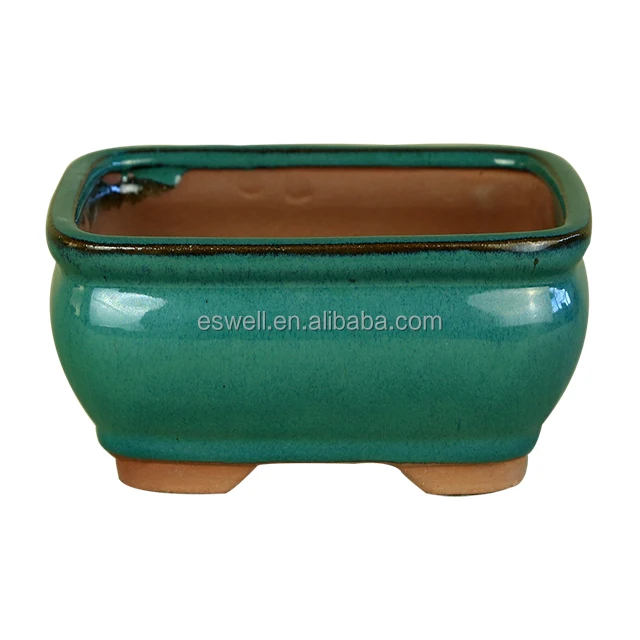 Good quality ceramic cobalt blue bonsai pots indoor mini plant pots