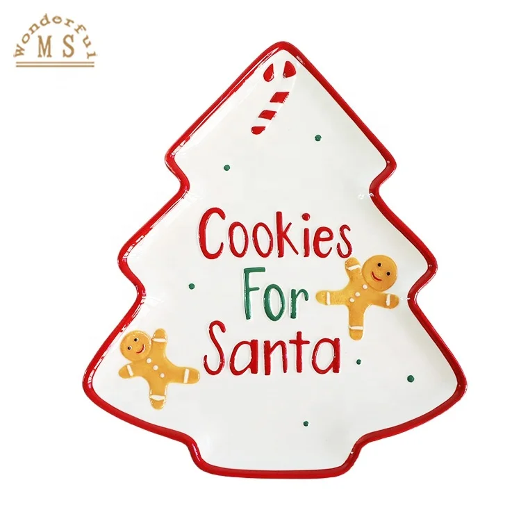 Relief Embossed Christmas Tableware Set Ceramic Plate Dish 2024 New Europe Oval Shape 3D Sustainable Fast Delivery Party Dishes