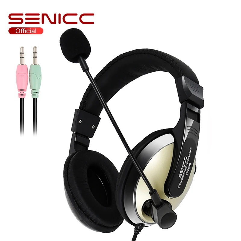 Компьютерная игровая гарнитура, SENICC ST-2688 3,5 мм шеи Проводная игровая стерео музыка движения наушники с микрофоном
