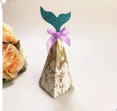 OurWarm Under the Sea Party Candy Boxes Little Mermaid Party Supplies Theme Mermaid DIY Gift Box Birthday Party Decorations Kids