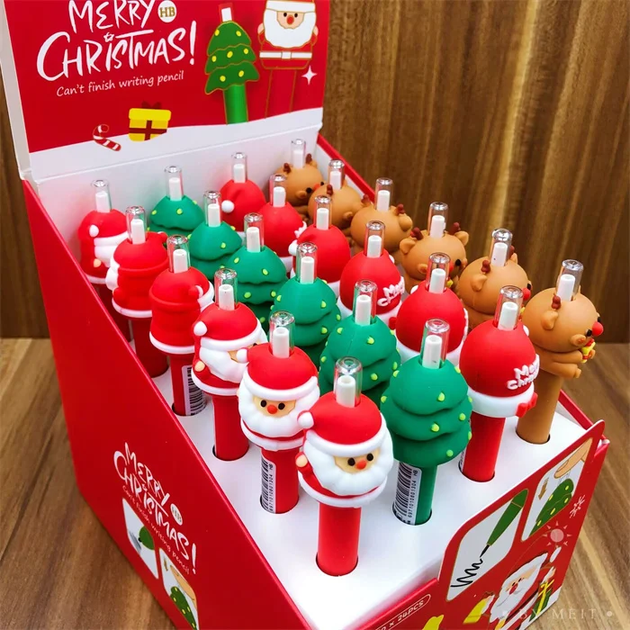 European American Best selling Christmas Style writing stationery items list with cheap price Kawaii mechanical pencils for gift