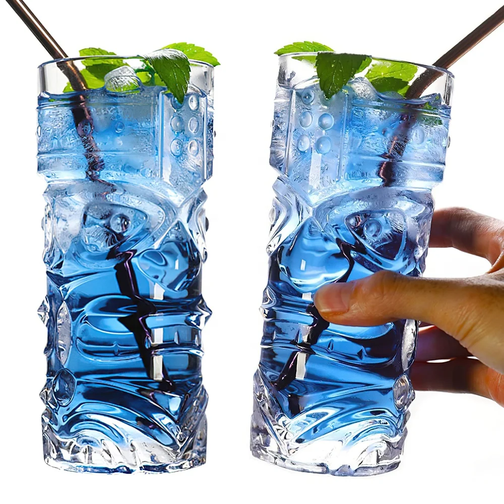 Multi-purpose Bar Cocktail Tumbler Stylish Thickened Glassware Clear Tropical Tiki Glasses