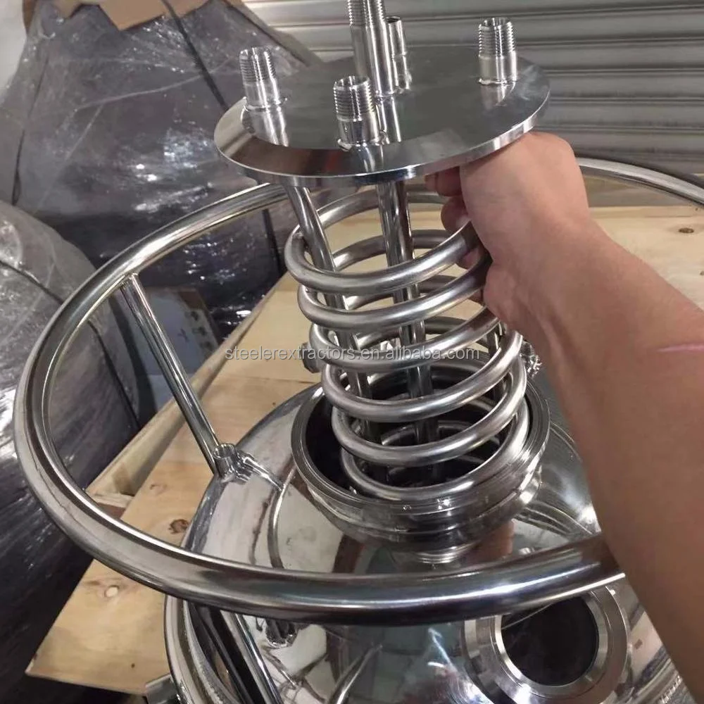 250lbs Jacketed Solvent Tank with cooling condensing use for bho extractor machine