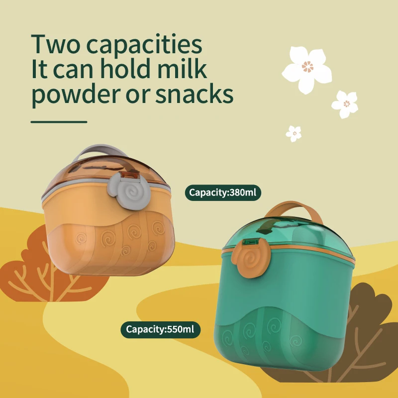 550ml  Baby Food Storage Formula Milk Powder Dispenser Box With Spoon / Plastic Milk Powder Storage Container BPA Free