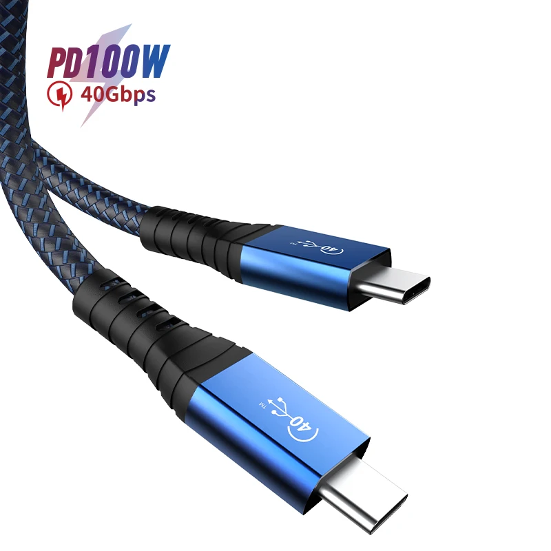 USB-IF Nylon Braid usb 4.0 cable 0.8m PD100W 40Gbps and 8K Video 8 Coaxial USB4 Cable For Macbook