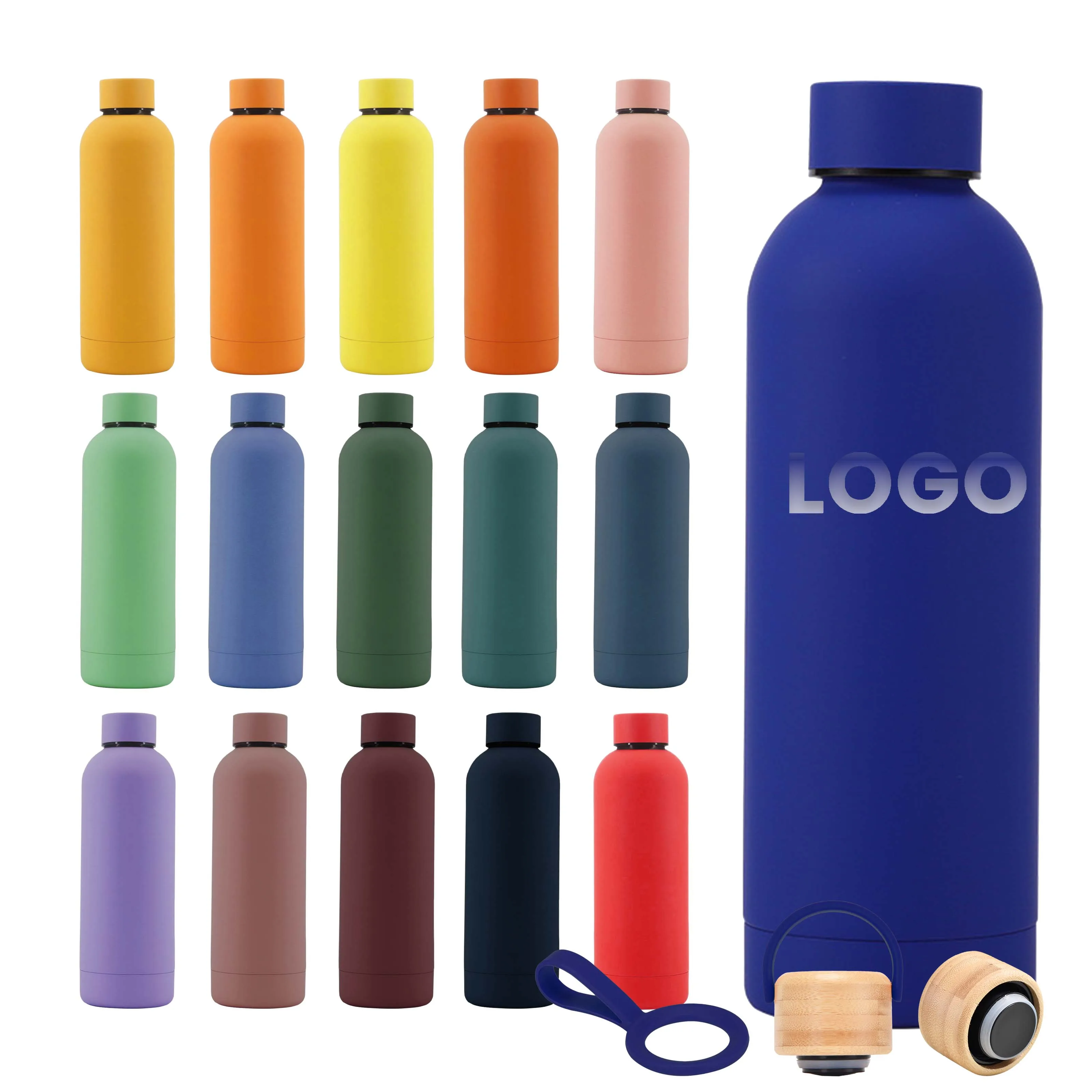 Factory Price Hot Insulated Water Bottles Multi-Colors Matte Stainless Steel 500ml Narrow Mouth Custom Sports Water Bottle