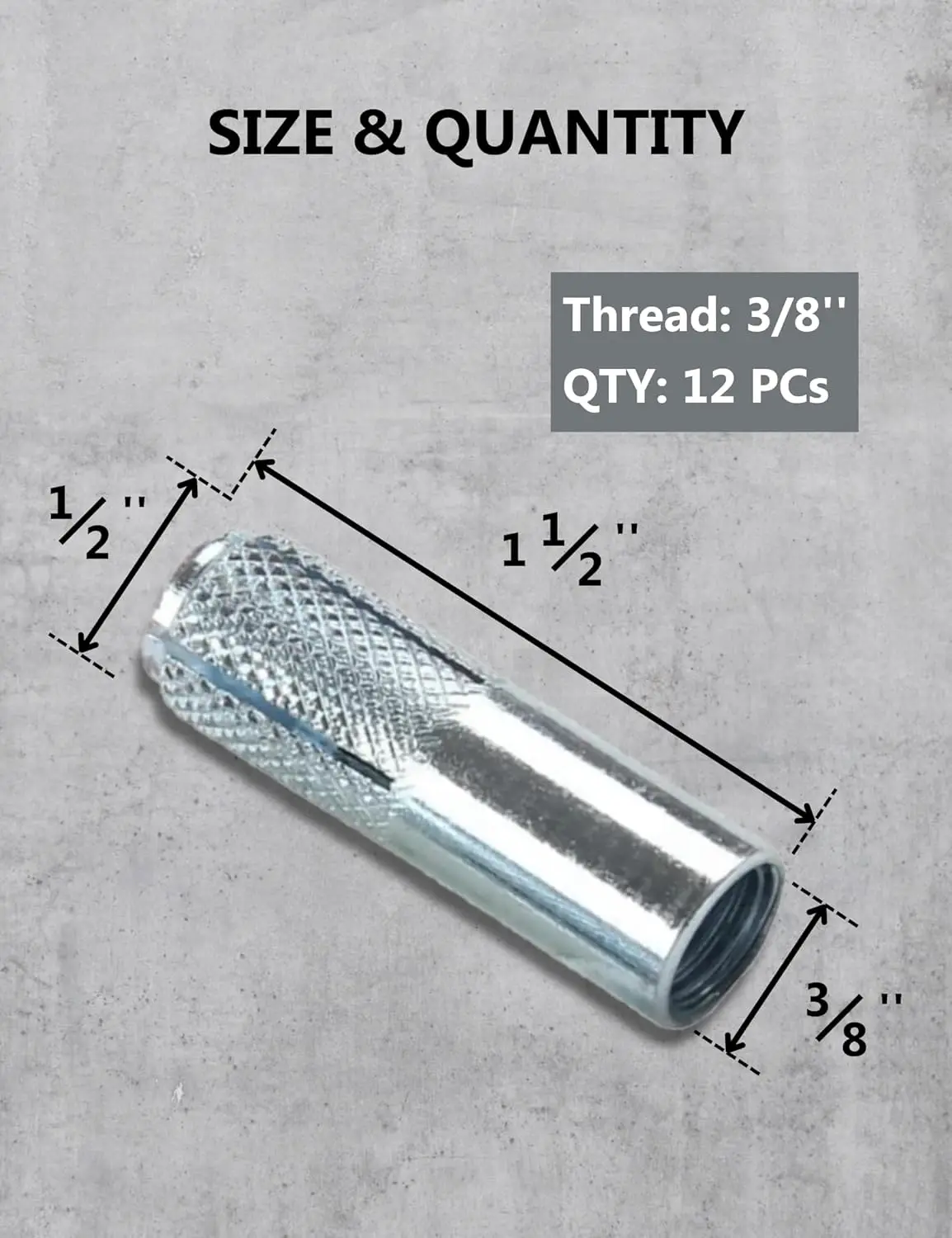 Drop-in 5/8 x 2-1/2 Concrete Expansion Anchor 7/8 Drill Zinc Plated 5/8-11 Drop in Anchors