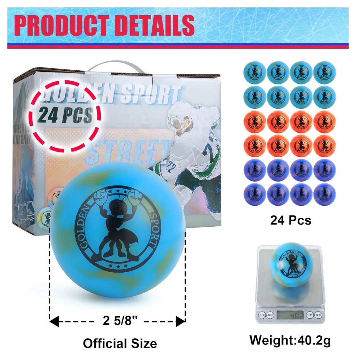 Оптовая продажа стандартное высвобождение мышц высокая плотность высокое качество логотип на заказ хоккейные мячи для уличного поля