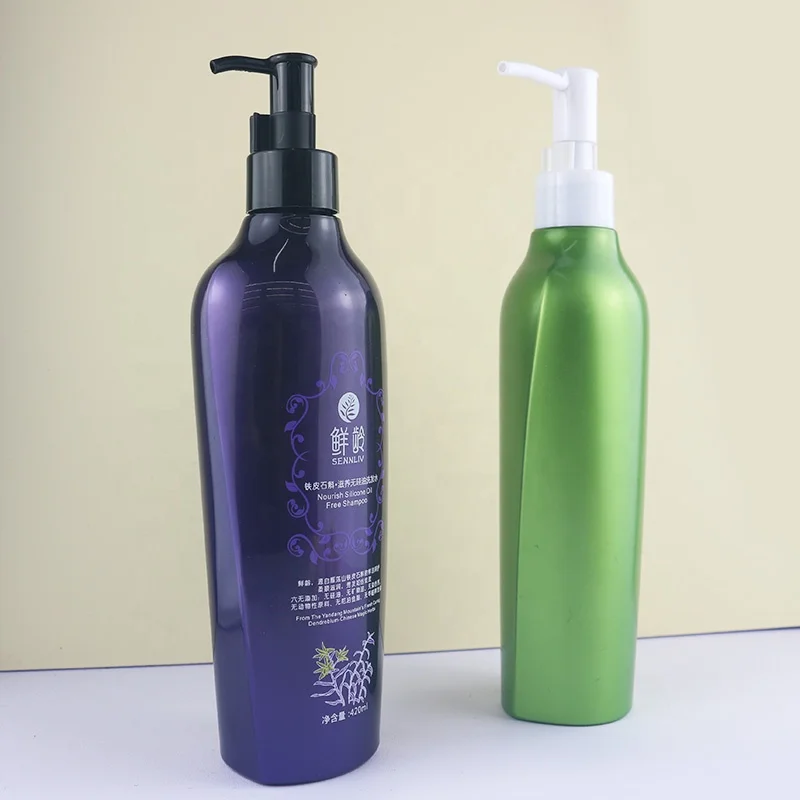 High Quality 500ml Matte Green Dark Purple Black Plastic PET Hair Body Wash Shampoo Bottles For Liquid