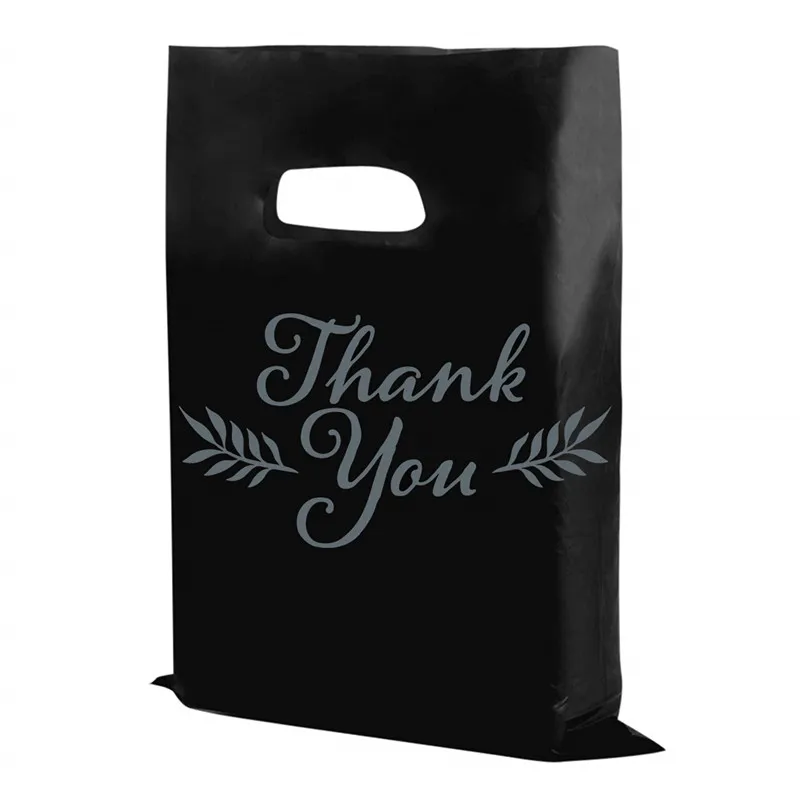 
Biodegradable Custom Design Shopping Packaging Die Cut Bag Merchandise Handle Plastic Bags With logo Print 